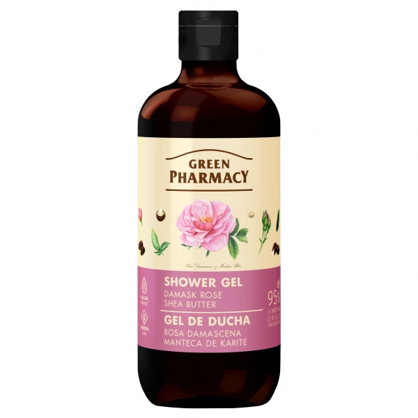 GREEN PHARMACY Żel pod prysznic - Róża Damasceńska + Masło Shea 500 ml
