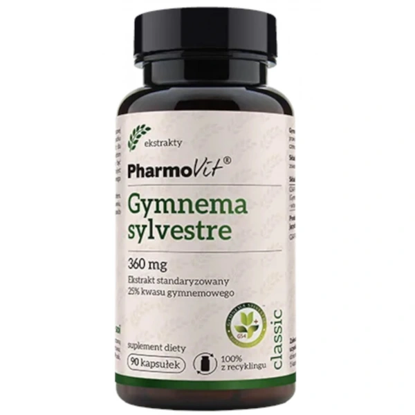 Gurmar ekstrakt (gymnema sylvestre) (360 mg) bezglutenowa 90 kapsułek - pharmovit (classic)