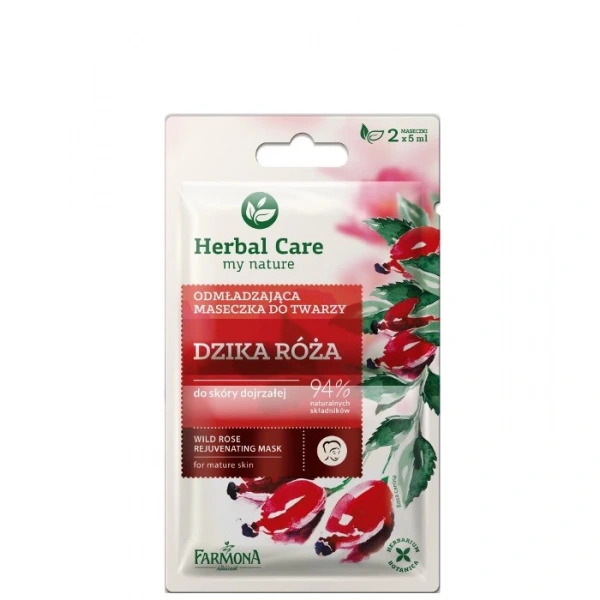 HERBAL CARE Maseczka odmładzająca do twarzy Dzika Róża 2 x 5 g