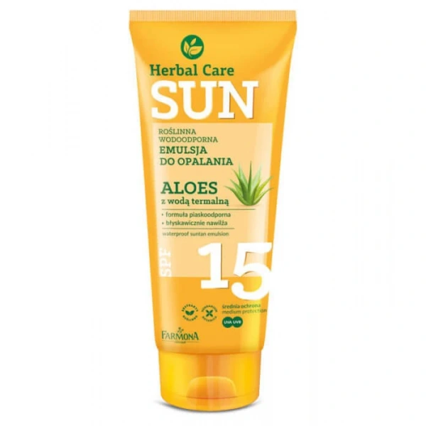 HERBAL CARE Sun Emulsja do opalania wodoodporna SPF 15 Aloes z wodą termalną 150 ml