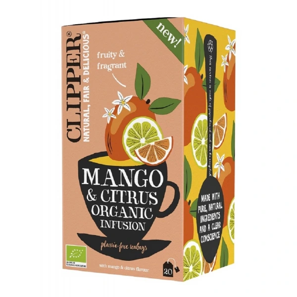 Herbatka o smaku mango i owoców cytrusowych bio (20 x 1,8 g) 36 g - clipper