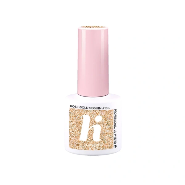 HI HYBRID Lakier hybrydowy Ballerina #135 Rose Gold Sequin 5ml