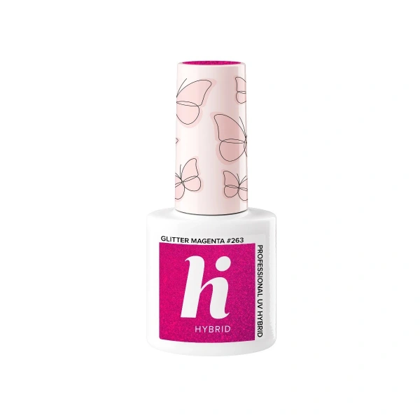 Hi Hybrid Lakier hybrydowy Butterfly #263 Glitter Magenta  5ml
