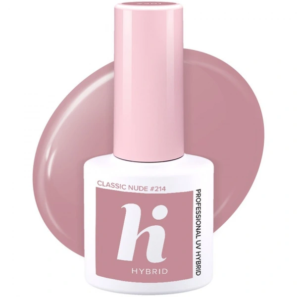HI HYBRID Lakier hybrydowy Choco & Latte #214 Classic Nude  5ml