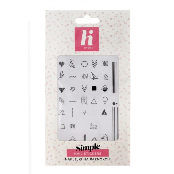 HI HYBRID Naklejki na paznokcie Simple 1 op. - 48 szt.