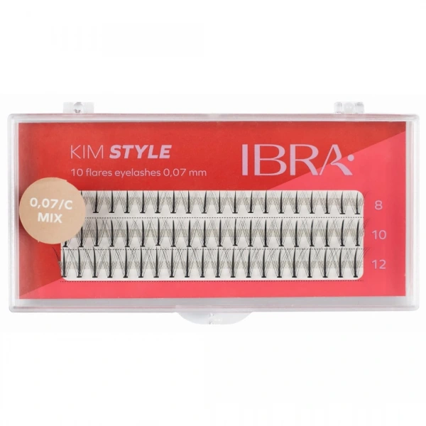 IBRA Kępki rzęs KIM STYLE 0.07/C - Mix (8,10,12mm) 1op.