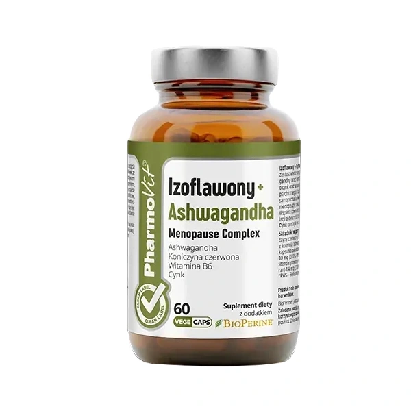 Izoflawony + ashwagandha menopause complex bezglutenowe 60 kapsułek - pharmovit