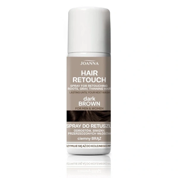 JOANNA Hair Retouch Spray do retuszu odrostów,siwizny i przerzedzonych włosów - Dark Brown 75 ml