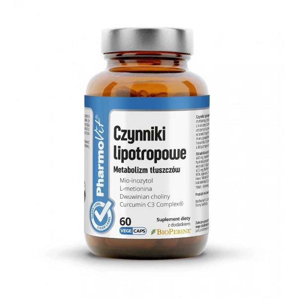 Kapsułki na metabolizm tłuszczów (czynniki lipotropowe) bezglutenowe 60 szt. - pharmovit
