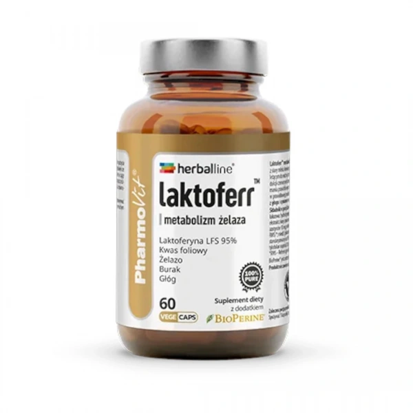 Kapsułki na metabolizm żelaza (laktoferr) bezglutenowe 60 szt. - pharmovit