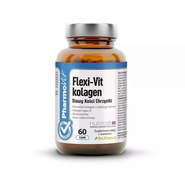 Kapsułki na wsparcie stawów, kości i chrząstek flexi-vit kolagen bezglutenowe 60 szt. - pharmovit