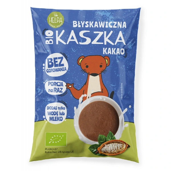 Kaszka błyskawiczna z kakao bez dodatku cukrów bio 35 g - helpa