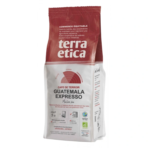 Kawa mielona arabica 100 % espresso gwatemala fair trade bio 250 g - terra etica