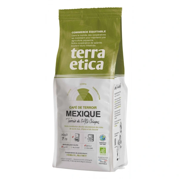 Kawa mielona arabica 100 % meksyk fair trade bio 250 g - terra etica
