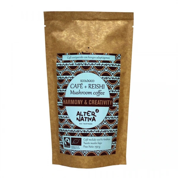 Kawa mielona arabica z reishi fair trade bezglutenowa bio 150 g - alternativa3
