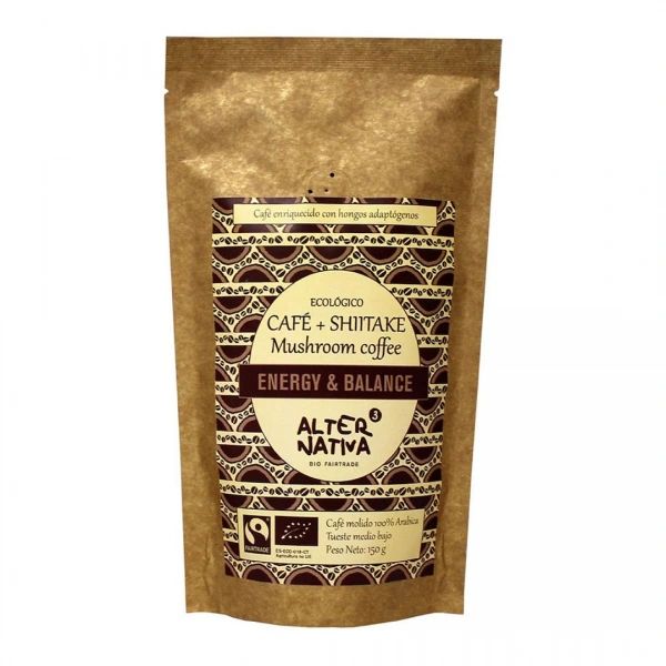 Kawa mielona arabica z shiitake fair trade bezglutenowa bio 150 g - alternativa3