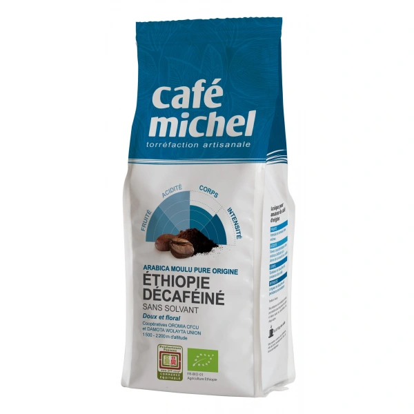 Kawa mielona bezkofeinowa arabica 100 % etiopia fair trade bio 250 g - terra etica