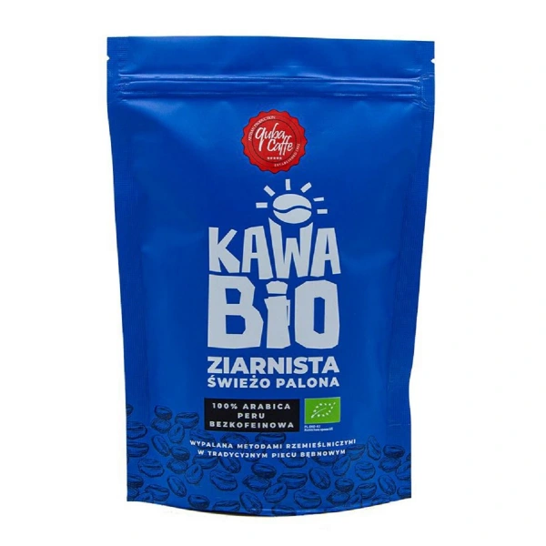 Kawa ziarnista bezkofeinowa arabica 100 % bio 250 g - quba caffe