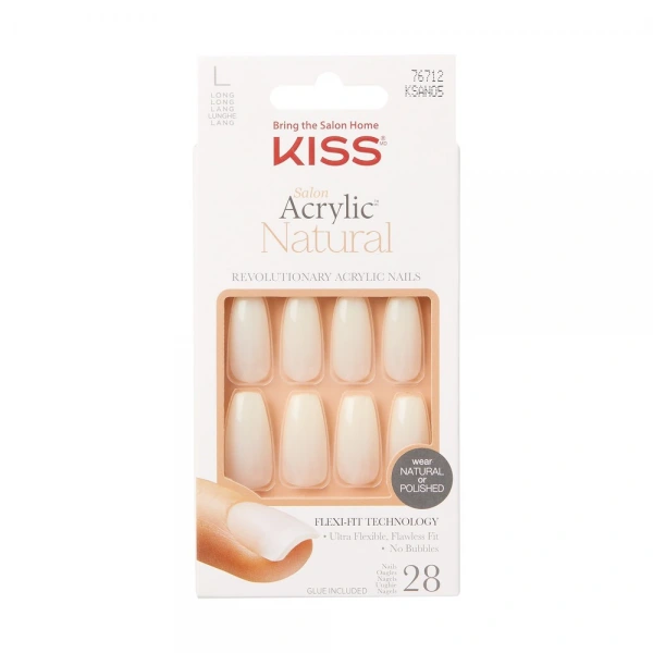 KISS Salon Sztuczne Paznokcie Acrylic Natural - Strong Enough (rozmiar L) 1op.(28szt)
