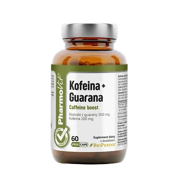 Kofeina + guarana bezglutenowe 60 kapsułek - pharmovit