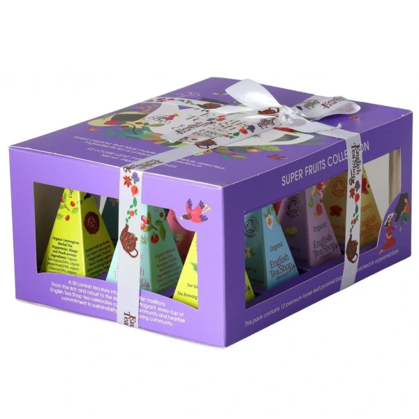 Kolekcja herbatek owocowych bio piramidki (super fruits - 6 smaków) (12 x 2 g) 24 g - english tea shop organic