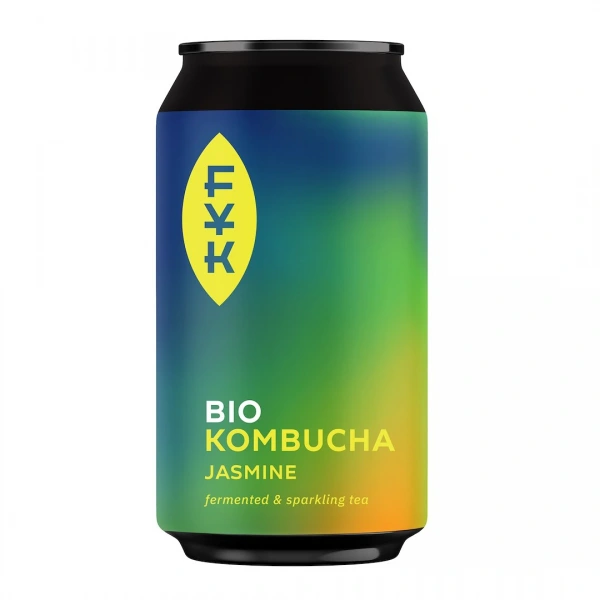 Kombucha herbata zielona jaśminowa bezglutenowa bio 330 ml - forever young kombucha