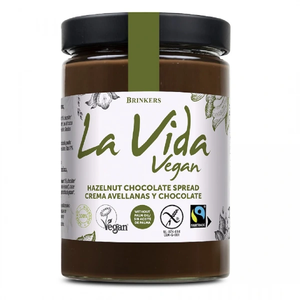 Krem czekoladowo - orzechowy bezglutenowy fair trade bio 600 g - la vida vegan