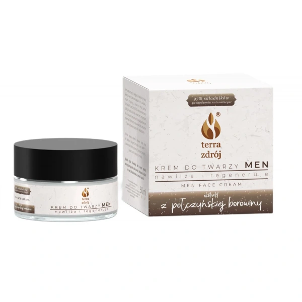 Krem do twarzy dla mężczyzn nawilżająco - regenerujący 50 ml - terra zdrój (seria borowinowa)