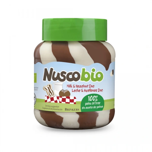 Krem duo orzechowo - kakaowo - mleczny bio 400 g - nuscobio