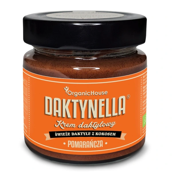 Krem kokosowo - daktylowy pomarańcza bezglutenowy bio 190 g - organichouse (daktynella)