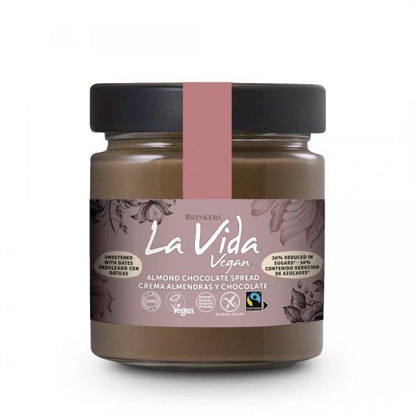 Krem migdałowo - czekoladowo - daktylowy bezglutenowy fair trade bio 200 g - la vida vegan