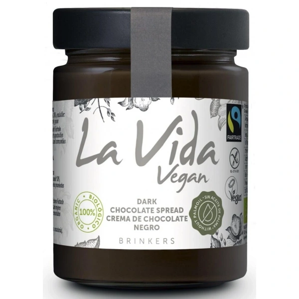Krem z ciemnej czekolady bezglutenowy fair trade bio 270 g - la vida vegan