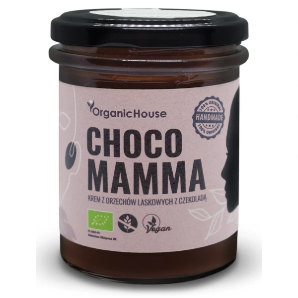 Krem z orzechów laskowych z czekoladą bezglutenowy bio 180 g - organichouse (chocomamma)