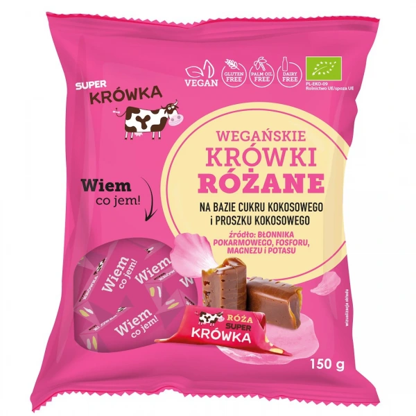 Krówki o smaku różanym bezmleczne bezglutenowe bio 150 g - me gusto