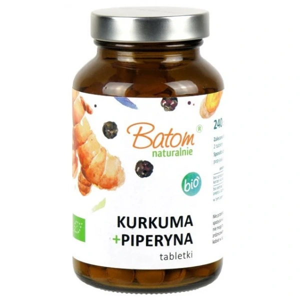 Kurkuma + piperyna bio 240 tabletek - batom