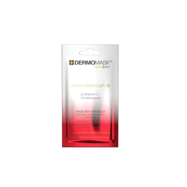 L`BIOTICA Dermomask Night Active Maseczka naprawcza na twarz - Vita C + Odmładzanie 12ml