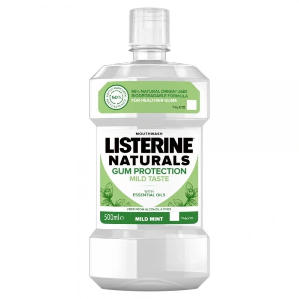 Listerine Naturals Płyn do płukania jamy ustnej Ochrona Dziąseł - Mild Mint 500ml