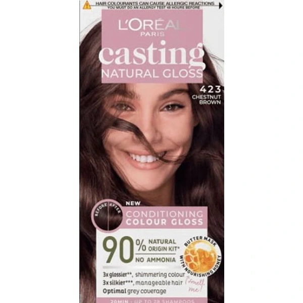 LOREAL Casting Natural Gloss Krem koloryzujący nr 423 Chestnut Brown 1op.