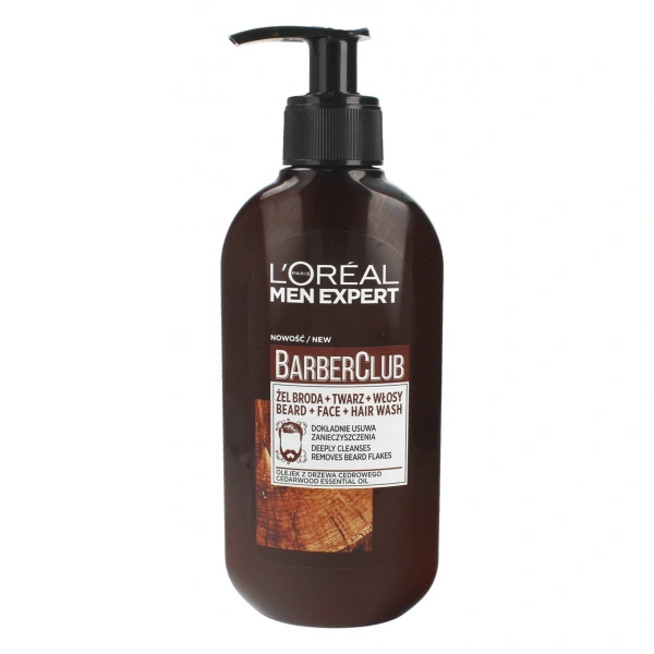 LOREAL Men Expert Barber Club Żel oczyszczający do brody,włosów i twarzy  200 ml