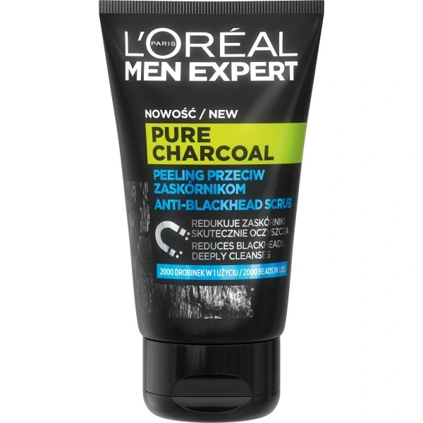LOREAL Men Expert Pure Charcoal Peeling przeciw zaskórnikom 100 ml