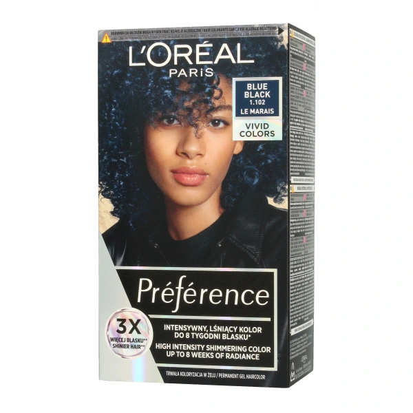 Loreal Preference Vivid Colors Farba do włosów nr 1.102 Blue Black (Le Marais) 1op.