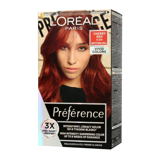 Loreal Preference Vivid Colors Farba do włosów nr 5.664 Cherry Red (Notting Hill) 1op.