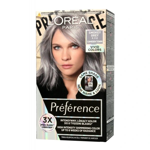 Loreal Preference Vivid Colors Farba do włosów nr 9.112 Smokey Grey (Camden Town) 1op.