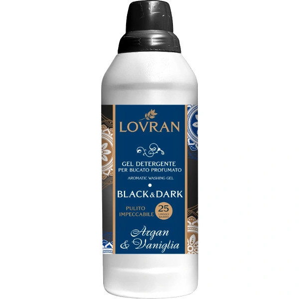 LOVRAN Żel do prania tkanin ciemnych i czarnych Argan i Waniglia 1000 ml
