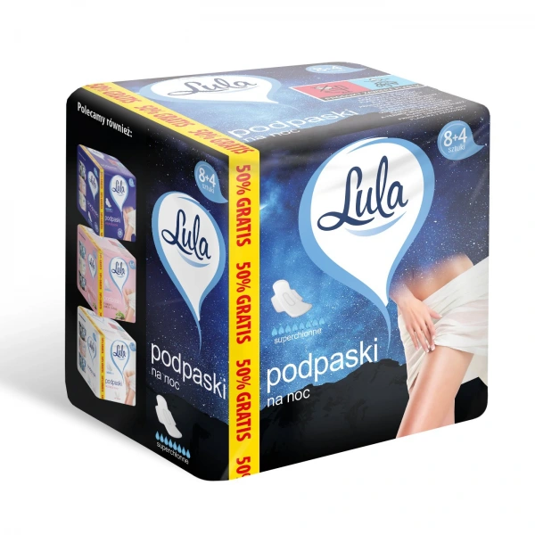 LULA Podpaski higieniczne na noc - superchłonne 1op.-12szt