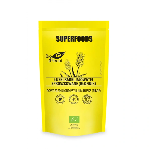 Łuski babki jajowatej sproszkowane (błonnik) bio 150 g - bio planet