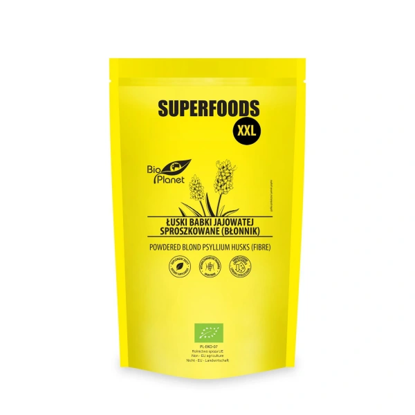 Łuski babki jajowatej sproszkowane (błonnik) bio 600 g - bio planet