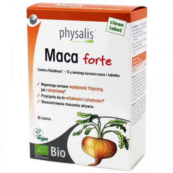 Maca forte bio 30 tabletek - physalis