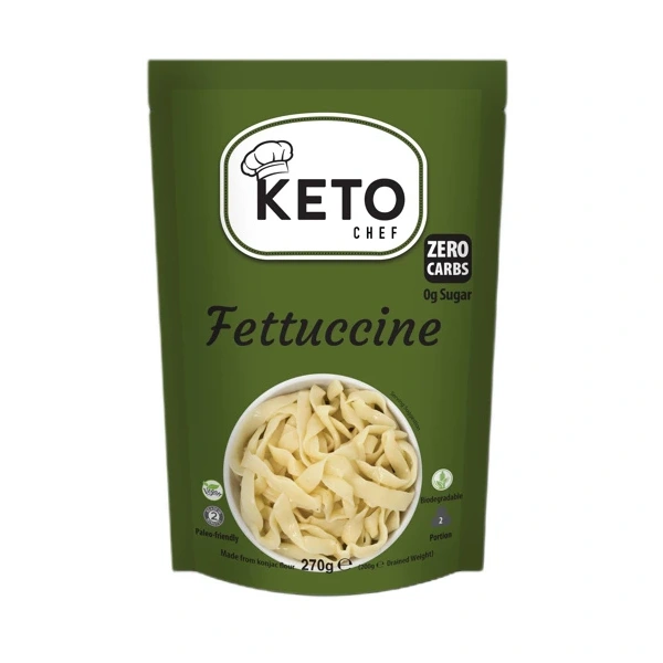 Makaron (konjac) fettuccine bezglutenowy bio 270 g (200 g) - keto chef (better than foods)