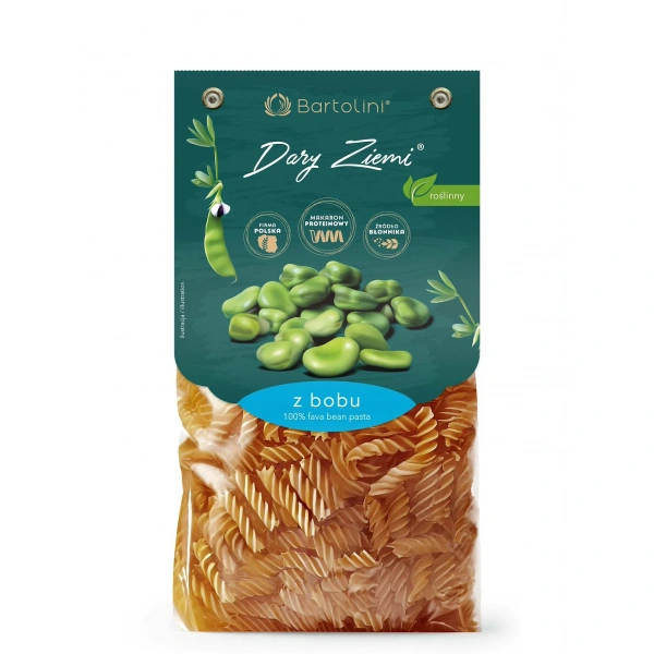 Makaron proteinowy (z bobu) świderki 250 g - bartolini (dary ziemi)